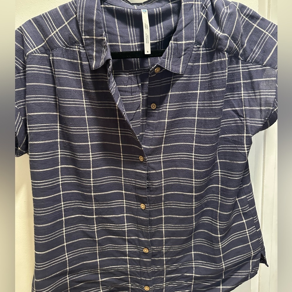 Kuhl Summer Navy Plaid Shirt